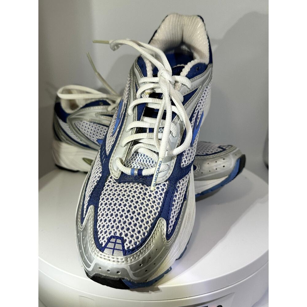 Brooks Pod Arch Running Shoes Womens 9.5 B White Blue Mesh Athletic Sneakers